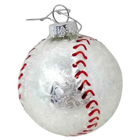 3" Baseball Glass Ornament, Christmas Party Decor - Picture 1 of 4